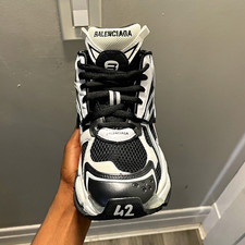 Balenciaga Men’s Low Top Athletic Sneakers Light-Up Black White Blue New picture