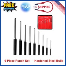 9 Pcs Roll Pin Punch Set 1/16 to 5/16 Inch Steel Punches with Storage Pouch picture