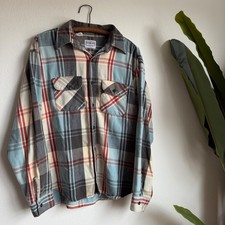 Vintage 70s/80s Five Brother Plaid Flannel Shirt USA Made XL Cotton picture