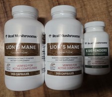 Real Mushrooms Two 300 Lion's Mane Capsules, 5 Defenders Supplement for Adults picture