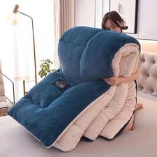 Thick Winter Lamb Fleece Comforter Warm Milk Velvet Duvet Quilt Bed Blanket Twin picture