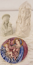 Lot of 3 Vintage Religious Sculptures Virgin Mother Mary Statues Japan porcelain picture