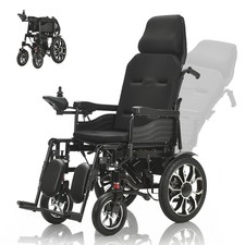 Used Powerful Foldable Electric Wheelchair Dual 250W Motor  High Back picture