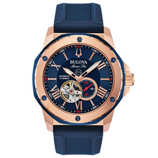Bulova Series A 98A227 Men's Marine Star Automatic Stainless Steel Watch 44 mm picture