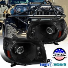 Fits 2005-2011 Toyota Tacoma Projector Headlights 05-11 Head Lamps Black Pair picture