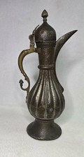 Antique 19th Century Ottoman Hand Hammered Tinned Copper Ibrik Ewer 13.5” picture
