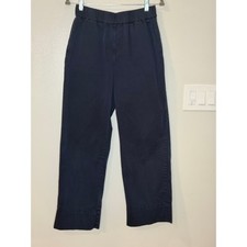 Everlane The Easy Pant Navy Blue Organic Cotton Ankle Length Pull On Medium picture
