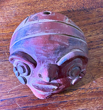 Pre-Colombian Style Clay Face Mask Wall Hanging  Small  picture