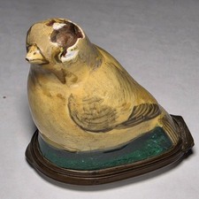 Antique 18thC Bilston Enamel Bird Box Hand Painted Floral Base Bonbonniere picture