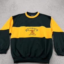 Sydney Australia Sweatshirt Mens Large Green Vintage Rugby Kangaroo Pull Over picture