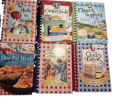 Gooseberry Patch Cookbooks 1998 - 2010 (Lot of 6) Name is written on inside  picture