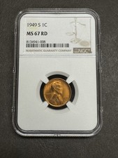 1949 S Lincoln Wheat Cent  NGC MS67 RD picture