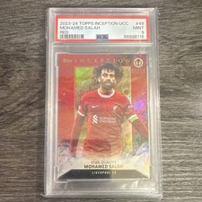 Topps 2023-24 Inception UCC Mohamed Salah Liverpool Red /10 PSA 9 POP 1 picture