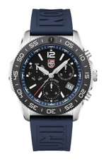 Luminox Pacific Diver XS.3143 Chrono 44mm Blue Rubber Steel Quartz Men's Watch picture