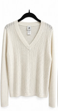 CAbi Perfect Pullover Women’s L White - Spring 2026 Style# 6829-  NWOT -stylish picture