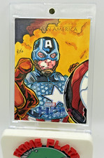 2013 Upper Deck Thor Marvel Captain America Elvin Hernandez Auto Sketch 1/1 picture