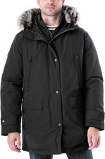 Michael Kors Men's Heavyweight Hooded Snorkel Parka Coat with Bib Black  M picture