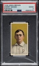 1909-11 T206 Sherry Magee Brown Hindu Portrait PSA 2 - Phil. Phillies picture