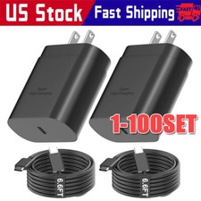 25w Type USB-C Fast Wall Charger+6FT Cable For Samsung Galaxy S20 S21 5G lot US picture