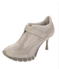 Sneex Women’s Beige Suede/Mesh Round Toe Stiletto Pump Hook & Loop US 8 picture