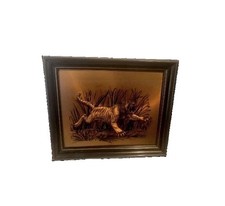 MCM John Louw Wall Art Framed Copper Raised Relief 3-D Tiger  😊  Sculpture picture
