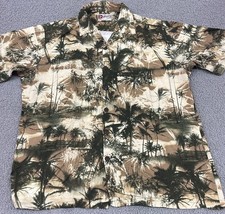 Hilo Hattie Hawaiian Original Men's Large Palm Tree Aloha Shirt Made in Hawaii picture