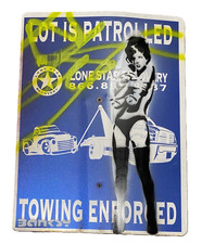 Banksy Graffiti Art NYC Sexy Teddy Bear Girl Metal Street Sign Painting 18x24 picture