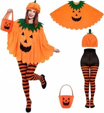 Funtery 4 Pcs Halloween Pumpkin Costume Set for Women Adult Cosplay picture