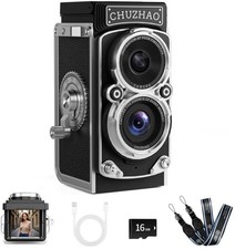 CHUZHAO Vintage Mini Digital Camera 1080P Video, 12MP, 16GB, TLR, 1000mAh picture