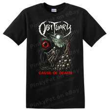 Obituary Cause of Death Heavy Metal Art T Shirt Retro Rock Graphic Tee picture