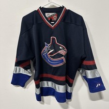 Vintage Vancouver Canucks Jersey Mens XL Blue NHL Hockey Orca Pro Player 90s picture