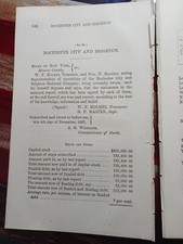 ☆1867 Horse Railroad Report ROCHESTER CITY & BRIGHTON RR COMPANY Street Rail NY picture