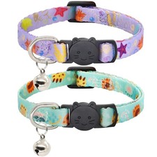 Cat Collar, 2 Pack Breakaway Collar with Bells, Safety Buckle Kitten Collars for picture