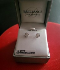 Brilliance Fine Jewellery 1/2 cttw Genuine  Daimond stud earrings 10k White Gold picture
