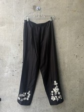 Silkland Floral Embroidered Silk Trousers picture