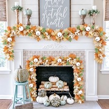 10 Pack 59Ft Artificial Autumn Maple Leaves Garland Fall Thanksgiving Decor picture