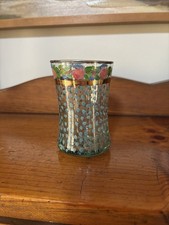 VTG Mackenzie-Childs Small Glass Tumbler Hand Painted Victoria & Richard 1993  picture