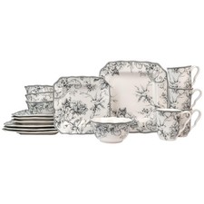 222 Fifth Adelaide Blue 16 Pc Floral Porcelain Set Service for 4 picture