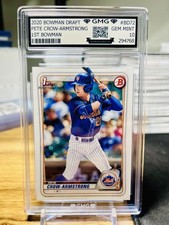 2020 Bowman Draft Pete Crow-Armstrong 1st Bowman GMG Graded 10 Gem Mint #BD72 RC picture