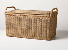 Large Rattan Storage Basket with Lid - Hearth & Hand™ with Magnolia tiktok viral picture