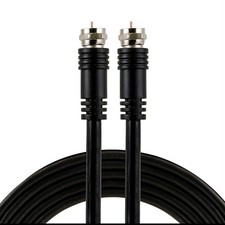 GE RG59 Coaxial Cable, 6. ft. F-Type Connectors, Double Shielded Coax, Black NEW picture