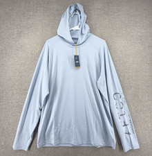 AFTCO Fishing Pullover Hoodie Men Size Large Light Blue Boating UPF 50 NEW $45 picture