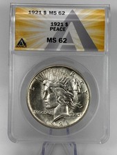 1921 High Relief Peace Silver Dollar $1 Anacs MS 62 Under Bid  picture
