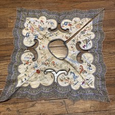 Chinese Qing to Republic Child's or Lady's Silk Embroidered Ruyi Head Collar picture