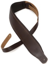 Levy's Amped Leather Series Guitar Strap - Dark Brown, Extra Long picture