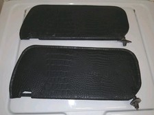 Black Embossed Reptile Pattern Sun Visors Pair 16 x 7 Inch  picture