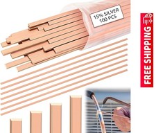 100 Sticks 15% Silver Brazing Rods AWS Bcup-5 15% Silver Solder Phos Copper Braz picture