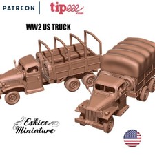 Eskice Miniature WW2 x1 US Transport Truck WWII Bolt Action Chain of Command 3D picture