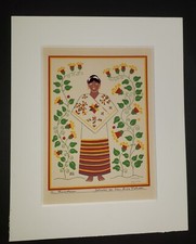 CARLOS MERIDA Original HAND SIGNED 15-Color Screenprint Vintage 1945 Ltd Edition picture
