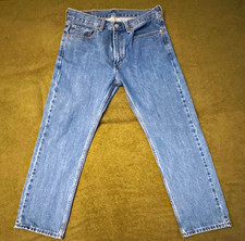 Levi's 505 Men's Blue Denim Jeans Straight Leg 5-Pocket 34x30 picture